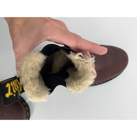 Dr Martens 2976 Faux Fur Lined Chelsea Boots Leather M 9 W 10 - Picture 11 of 12